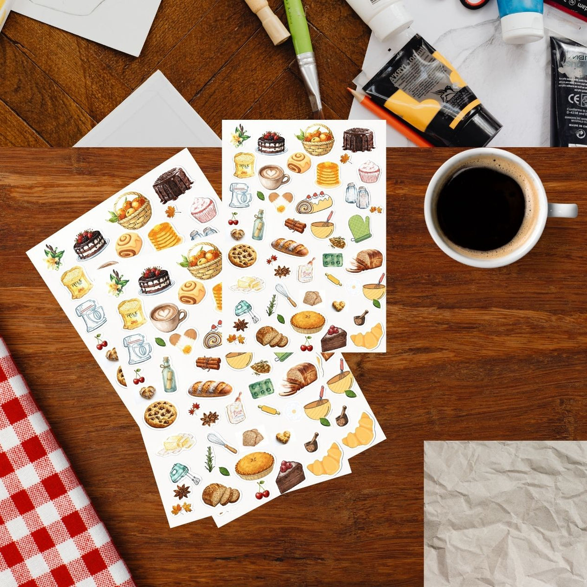 Cozy Fall Bakery Stickers | Autumn Coffee & Pumpkin Spice Stickers | Fall Food Planner Stickers | Printable Baking Clipart PNG