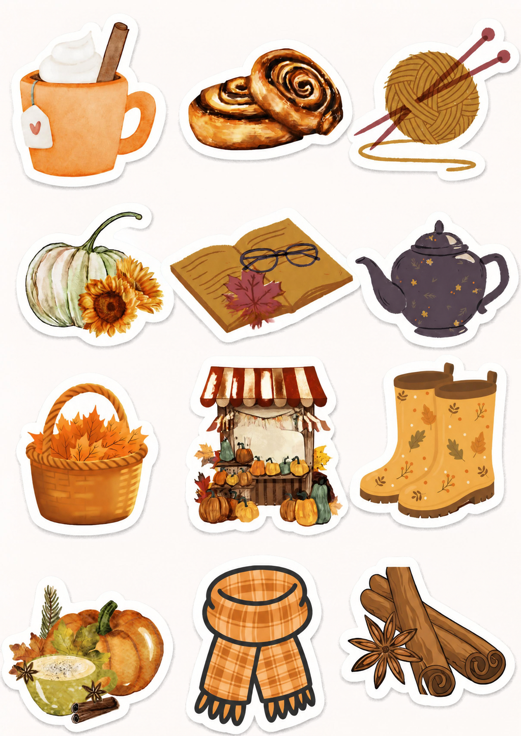 Cozy Autumn Bookish Sticker Pack | 24 Pcs Fall Reading Stickers for Book Lovers