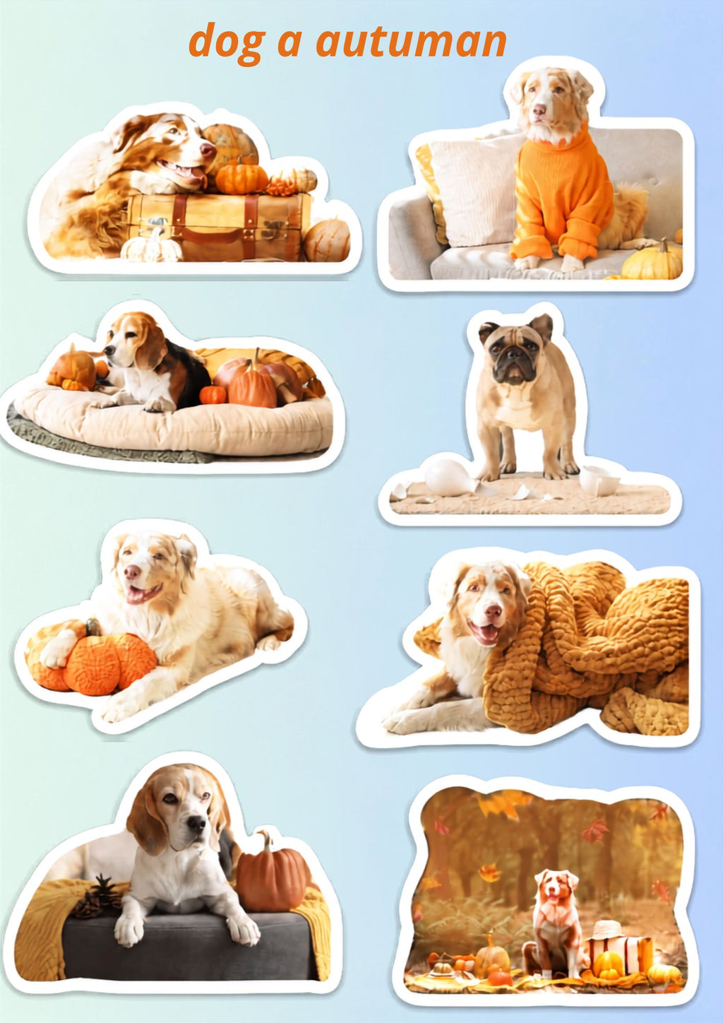 MEGA BUNDLE - 50 Cute Autumn & Winter Stickers - Cats Dogs Cozy Fall Winter PNG - Kawaii Seasonal Bundle