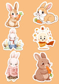 18 Fall Stickers Pack Bundle - Cute Squirrel & Bunny Autumn Stickers - Digital Download