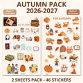 46 Fall Stickers Bundle - Cozy Autumn Stickers Pack - Pumpkin Owl Squirrel Stickers - Fall Planner Stickers - Digital Download